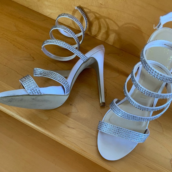 Women’s Stiletto High Heels crystal embellished wraparound strap - Picture 2 of 10